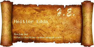 Heitler Edda névjegykártya